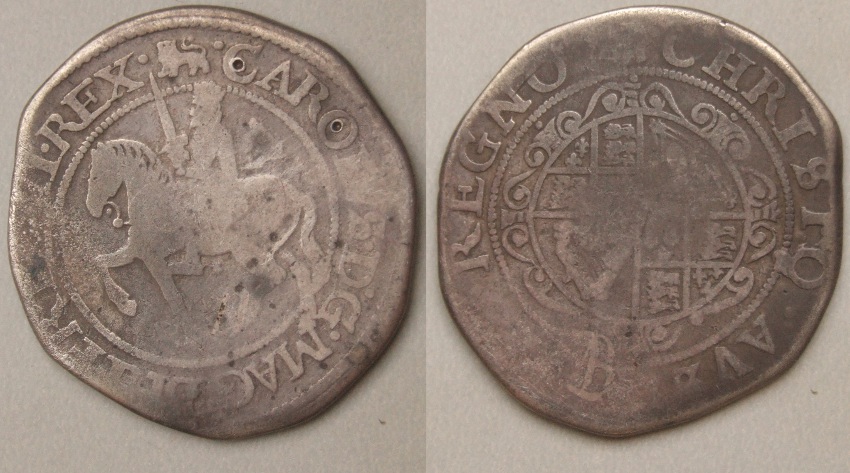 Charles I, York mint halfcrown 1643 -1644, no groundline. Charles I, York mint halfcrown 1643 -1644, no groundline.